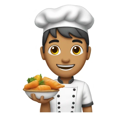 Cuisinier brun qui court après un lapin sticker