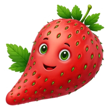 Worm in strawberry emoji sticker