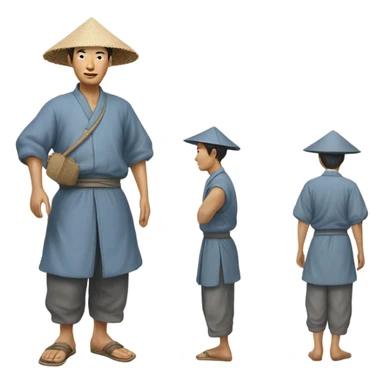 photorealistic Chinese peasant 1950 sticker
