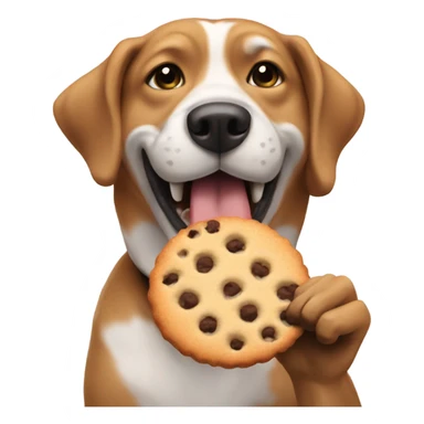Dog eating a cookie  sticker