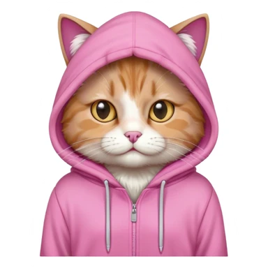 Cat with a pink hoodie sticker