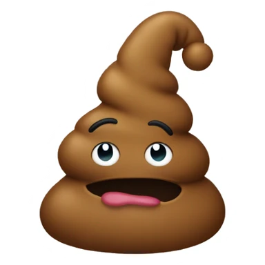 New Year's poop with a hat sticker