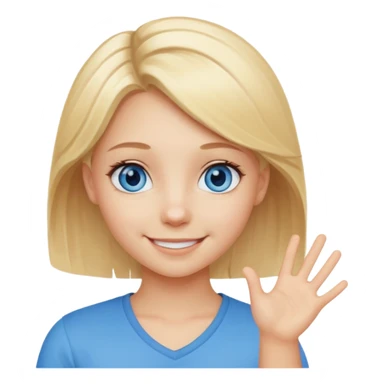 cute blond hair blue eye girl say OK in quote sticker