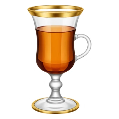 Turkish tea glass in “ince belli bardak” with the stand sticker