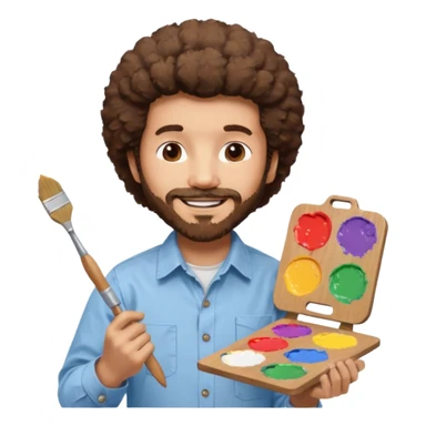 bob ross painting sticker