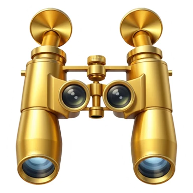 gold binoculars with large lenses sticker