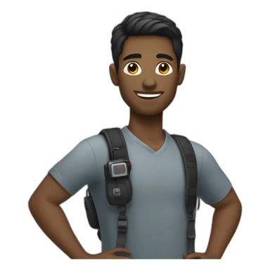 black male photographer with short black hair sticker