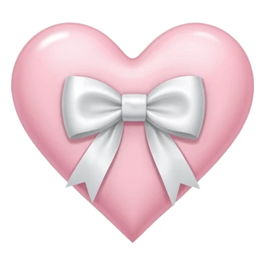 Light pink heart with white ribbon bow sticker