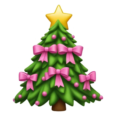 Christmas tree with pink bows sticker