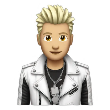 Punk male-white leather jacket sticker