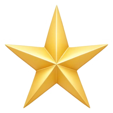 A 3D golden star with soft glow, five sharp symmetrical points, subtle glitter particles floating around it, cartoon-style with friendly appeal, pastel yellow background, 8k resolution, Pixar-inspired lighting sticker