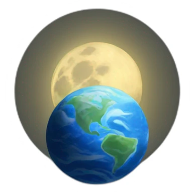 the earth surrounding the moon sticker