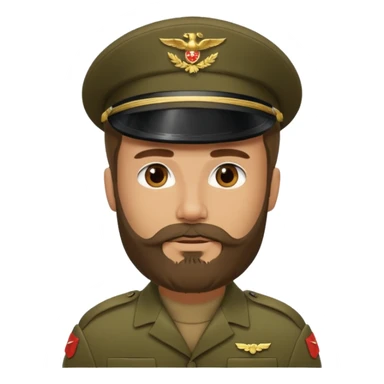 male soldiers with beard with out cap long hair sticker