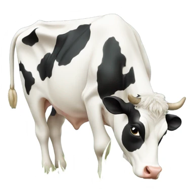 Cow eating grass sticker
