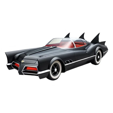  aerodynamic opulent dark futuristic concept Batmobile loosely based on 1967 Buick  coupe deville roadster racing(flat long straight faceted mechanical body) winged stealthy street hot rod  sticker