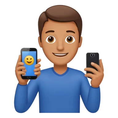 happy man leaving review on google on one phone sticker