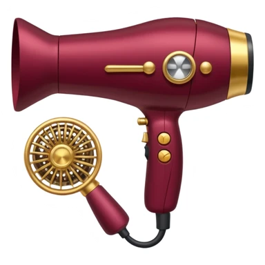 burgundy blow dryer covered in jewelry sticker