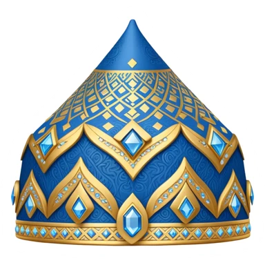 Samarkand style doppa hat with diamond patterns in blue and gold sticker