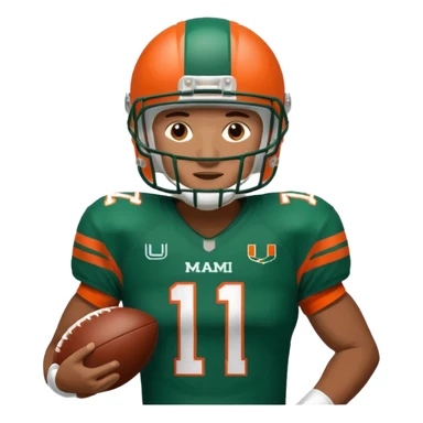 football player for the university of miami wearing number 11 sticker