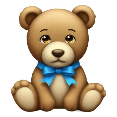 Teddy With blue bow  sticker