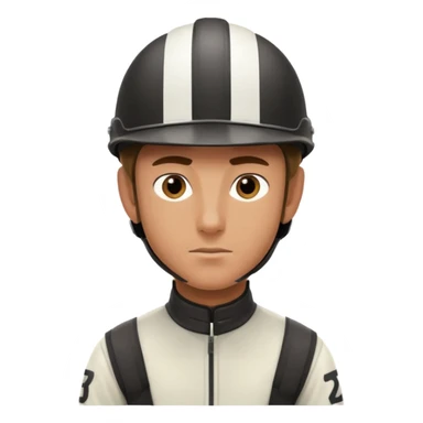 horse jockey male face sticker