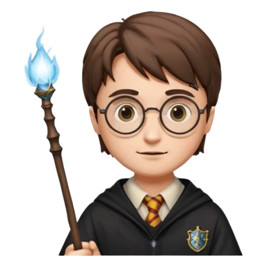 Harry Potter with a wand sticker