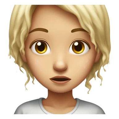 girl crying because she wants to go to bathroom  sticker