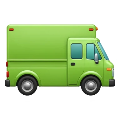 delivery truck green cute soft corners sticker