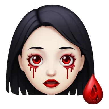 Create a emoji saying Goth Mommy the letters to be black and have blood stains on them sticker