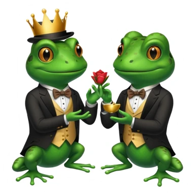 two frogs getting married sticker