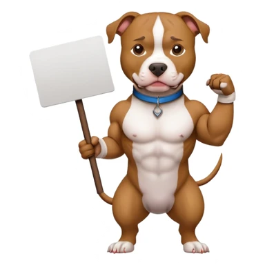 Pit bull holding a sign that says L sticker
