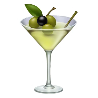 Martini with olives and a thin black bow around stem sticker