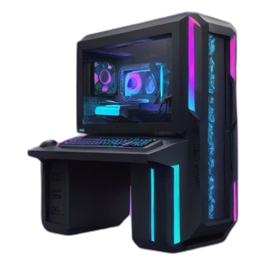 Neon RGB Gaming PC sticker