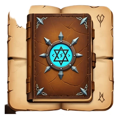 Spell Book – Old leather book glowing with runes sticker