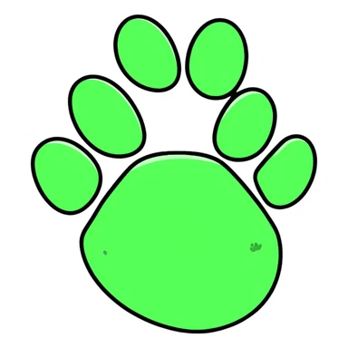 Green paw prints sticker