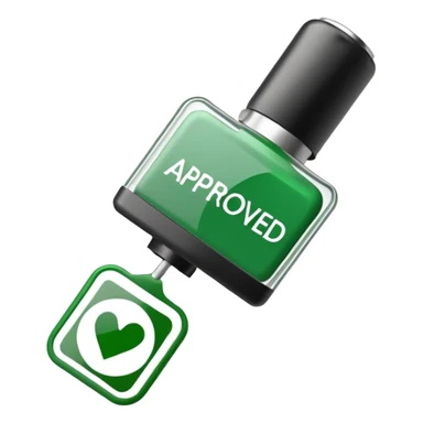 approval ink stamp in green, It needs to say the words "Approved"  sticker