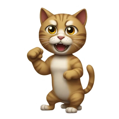 Cat ready to fight sticker
