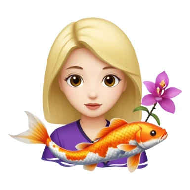 chi sigma alpha sorority with orchid and koi fish sticker