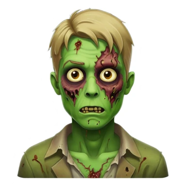 handsome aesthetic dark blonde hair zombie man with green skin sticker