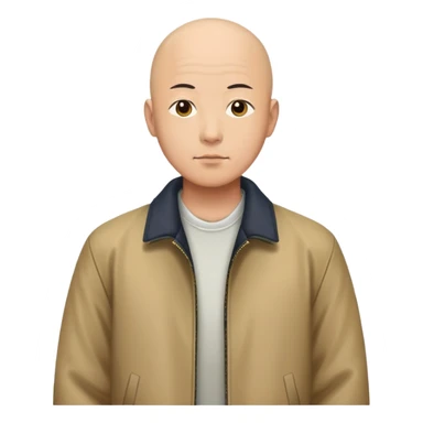 bald Japanese man in a jacket sticker