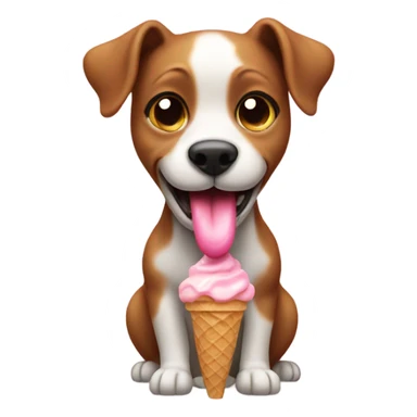 Cute dog eating ice cream  sticker