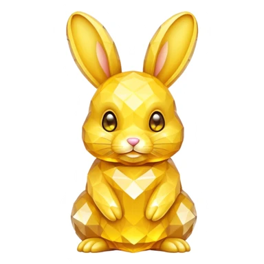 bunny made of yellow crystals sticker