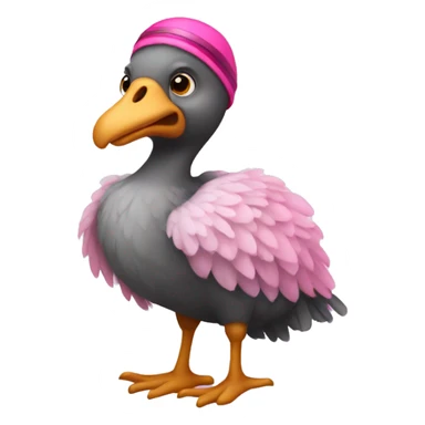 Dodo with pink tutu and ski  sticker