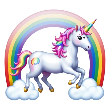sparkly unicorn jumping over the rainbow sticker
