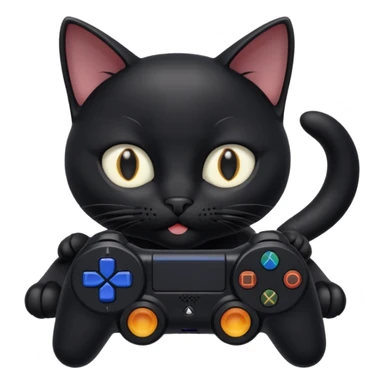 black cat homme-avec-manette-ps4 sticker