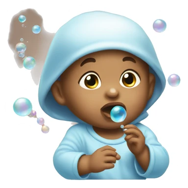 Baby blowing bubbles sticker