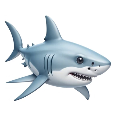 Cinematic Noble Shark Portrait Emoji, Poised and regal, with a sleek, powerful build and a smooth, streamlined body in icy gray and white tones, deep-set soulful piercing eyes, Simplified yet sharp and sophisticated features, highly detailed, glowing with a soft, dignified glow, high shine, intelligent and formidable, stylized with an air of oceanic majesty, focused and attentive, soft glowing outline, capturing the essence of a watchful and confident predator, so majestic it feels as though it could glide out of the screen with effortless authority! sticker