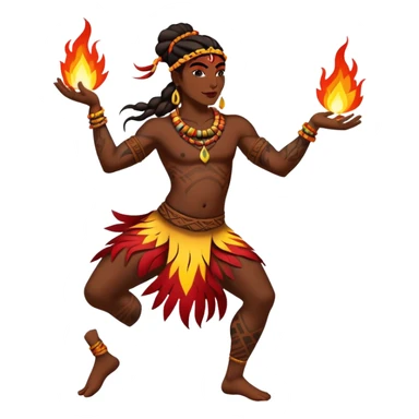 Hawaiian fire dancers with lots of tribal tattoos sticker