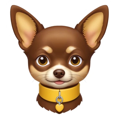 Chihuahua color chocolate con un collar amarillo sticker