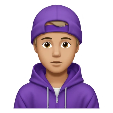justin bieber, wear purple hoodie sticker